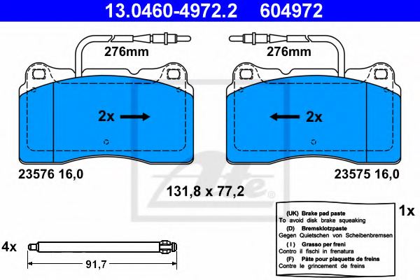 425207,PEUGE 4252.07 Brake Pad Set, disc brake for PEUGE