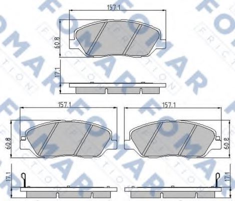 581012PA70,KIA 581012PA70 Brake Pad Set, disc brake for KIA