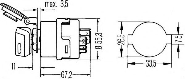 HELLA 6JB 003 959-011 Ignition-//Starter Switch