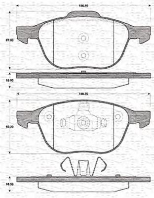 TRW GDB1583 Kit 4 Plaquettes De Frein Avant - Ford Focus II, C-Max, Kuga, Mazda 3, Volvo S40 Et Compatibles