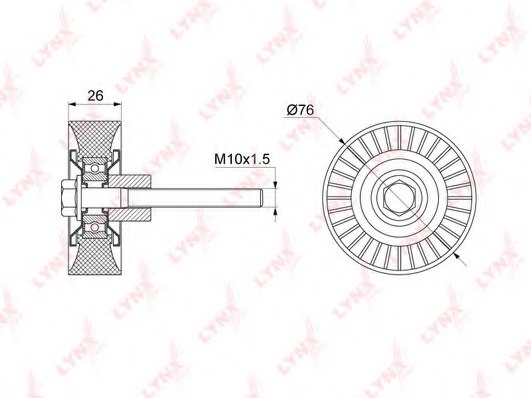 1J0145276B,VW 1J0145276B Deflection/Guide Pulley, v-ribbed belt for VW