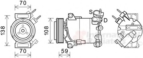 1766288,FORD 1766288 Compressor, air conditioning for FORD