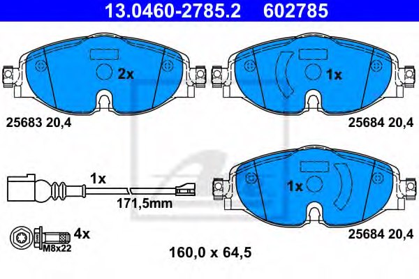 8V0698151,VW 8V0698151 Brake Pad Set, disc brake for VW