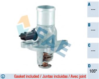 1338178,VAUXH 1338178 Thermostat, coolant for VAUXH