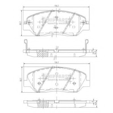 581012PA70,KIA 581012PA70 Brake Pad Set, disc brake for KIA