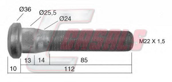 20524942,VOLVO 2052494-2 Wheel Stud for VOLVO