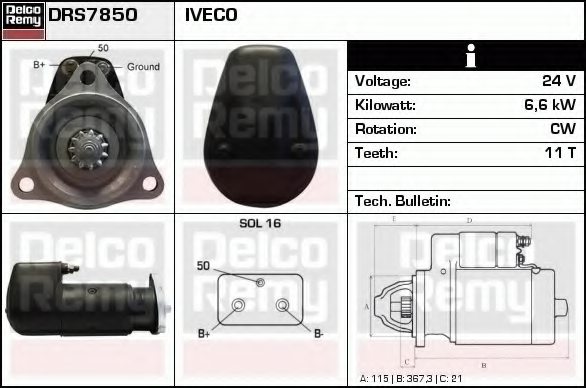 2995124,IVECO 2995124 Starter for IVECO