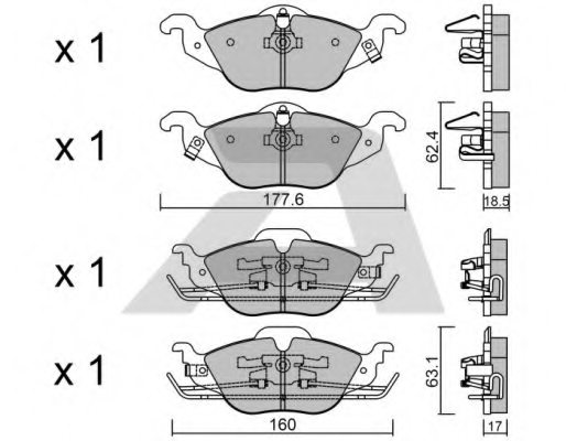 1605034,OPEL 1605034 Brake Pad Set, disc brake for OPEL