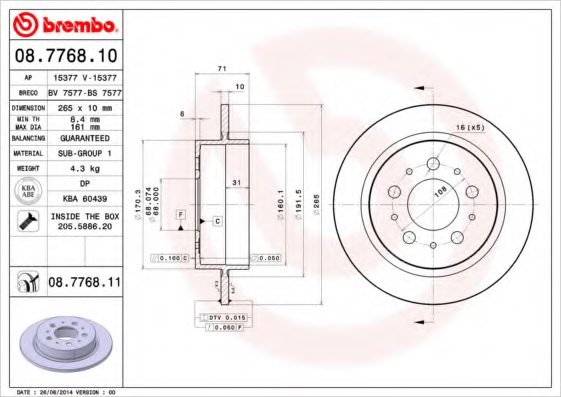 2718955,VOLVO 2718955 Brake Disc for VOLVO