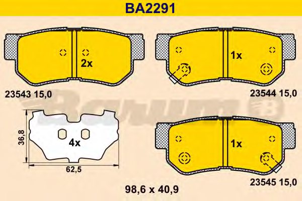 583022HA00,HYUNDAI 58302-2HA00 Brake Pad Set, disc brake for HYUNDAI