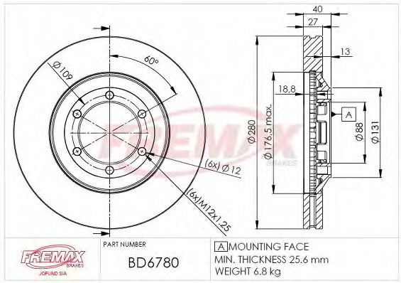 8973606780,ISUZU 8-97360-678-0 Brake Disc for ISUZU