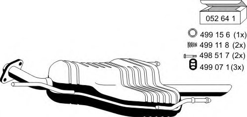 24423001,OPEL 24423001 End Silencer for OPEL