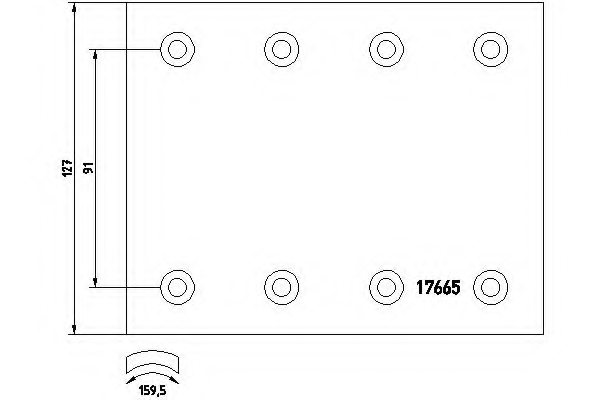 2705366,VOLVO 270 536 -6 Brake Lining Kit, drum brake for VOLVO