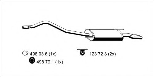 028253609C,VW 028 253 609 C End Silencer for VW