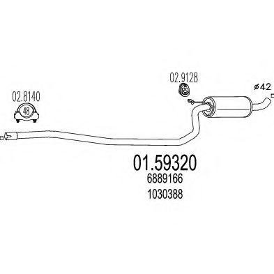 6889166,FORD 6 889 166 Front Silencer for FORD