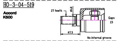 GCK HO-3-04-519 Joint Kit, drive shaft