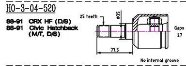 GCK HO-3-04-520 Joint Kit, drive shaft