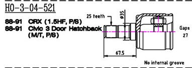 GCK HO-3-04-521 Joint Kit, drive shaft