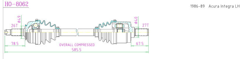 GCK HO-8062 Joint Kit, drive shaft