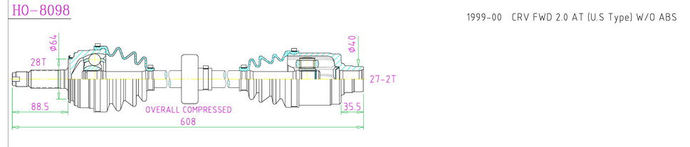 GCK HO-8098 Joint Kit, drive shaft