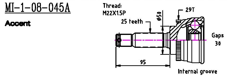GCK MI-1-08-045A Joint Kit, drive shaft