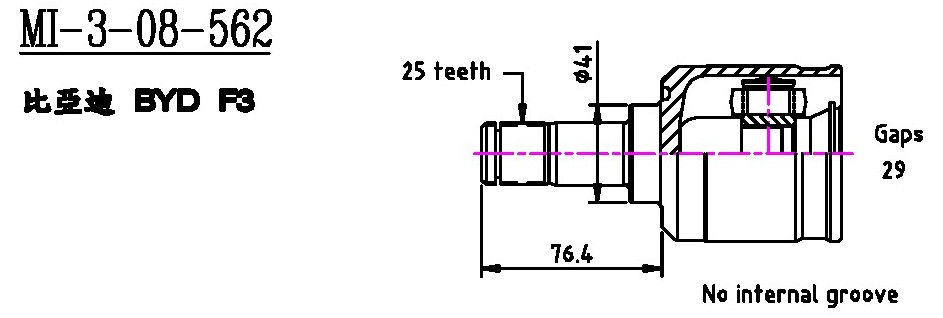 GCK MI-3-08-562 Joint Kit, drive shaft