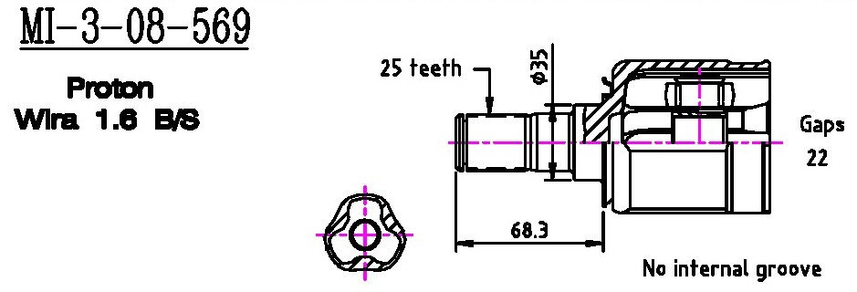 GCK MI-3-08-569 Joint Kit, drive shaft