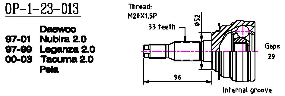 GCK OP-1-23-013 Joint Kit, drive shaft