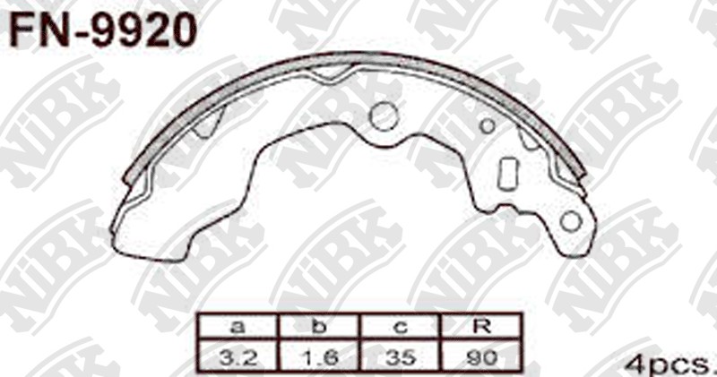 NIBK FN9920 Brake Shoe