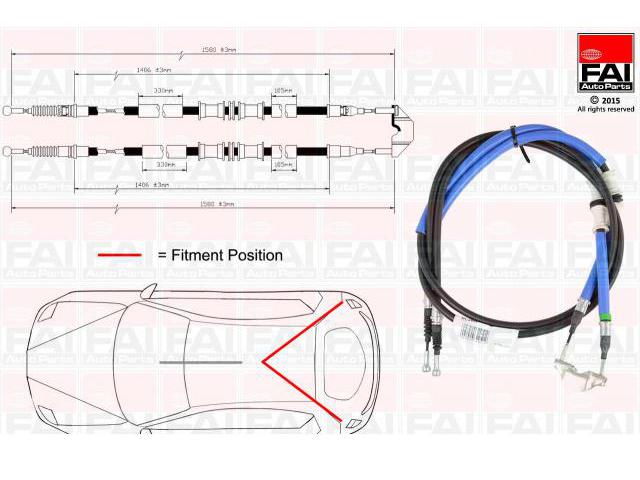 FAI  FBC0075 Parking Brake Cable