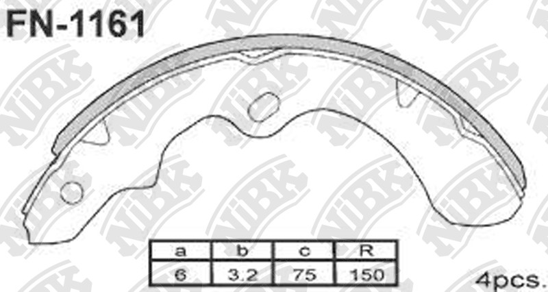 NIBK FN1161 Brake Shoe