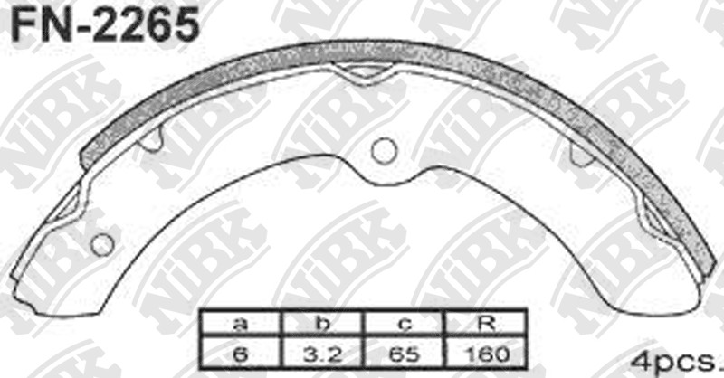NIBK FN2265 Brake Shoe