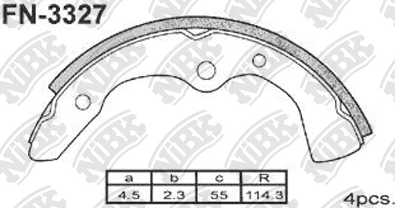 NIBK FN3327 Brake Shoe