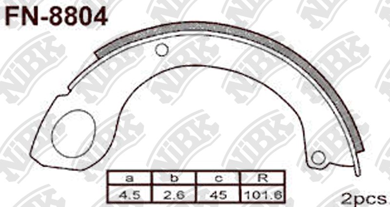 NIBK FN8804 Brake Shoe