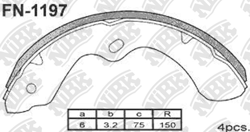 NIBK FN1197 Brake Shoe