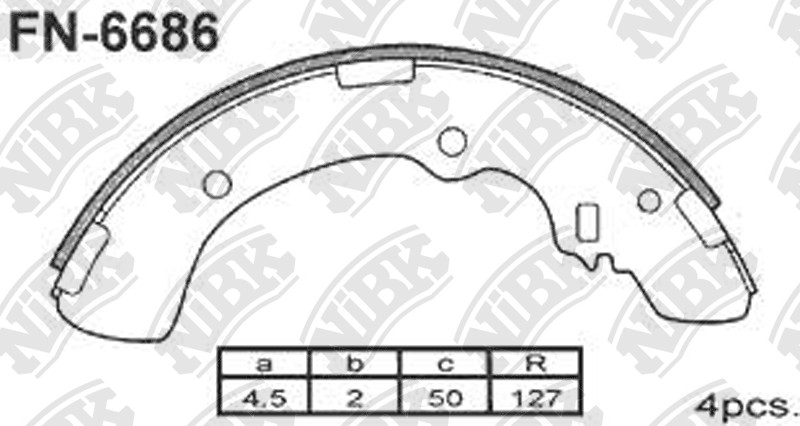 NIBK FN6686 Brake Shoe