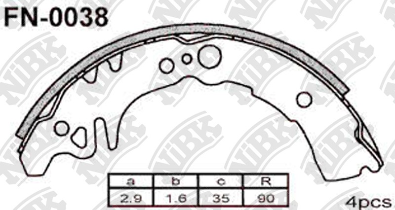 NIBK FN0038 Brake Shoe