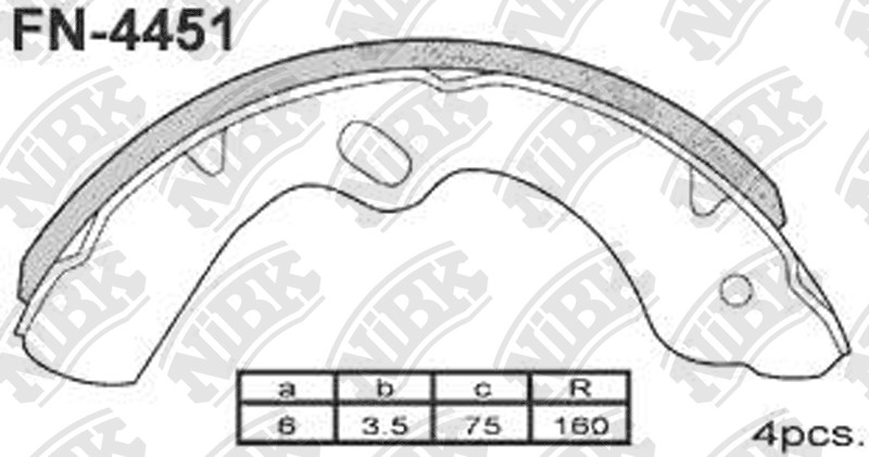 NIBK FN4451 Brake Shoe
