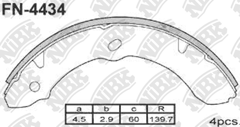 NIBK FN4434 Brake Shoe