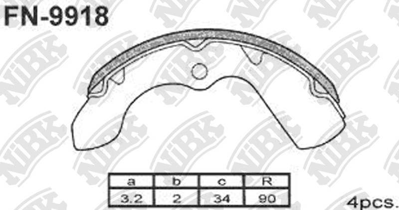 NIBK FN9918 Brake Shoe