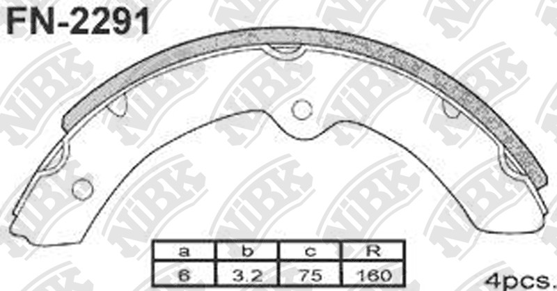 NIBK FN2291 Brake Shoe
