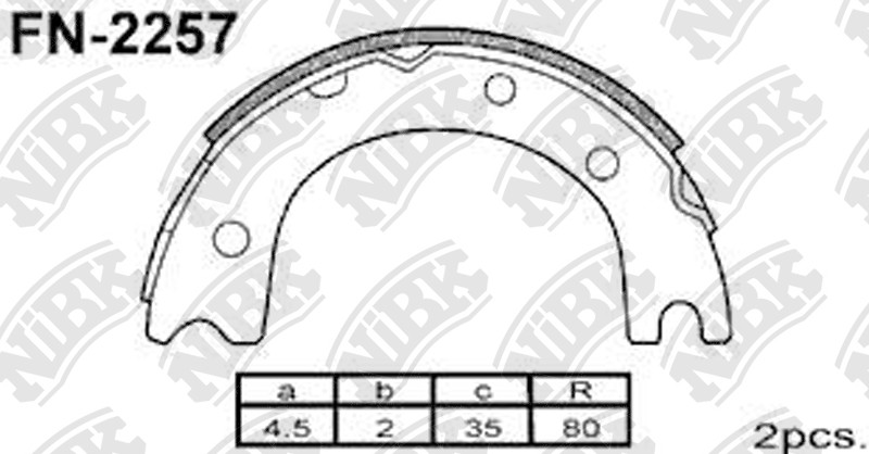 NIBK FN2257 Brake Shoe